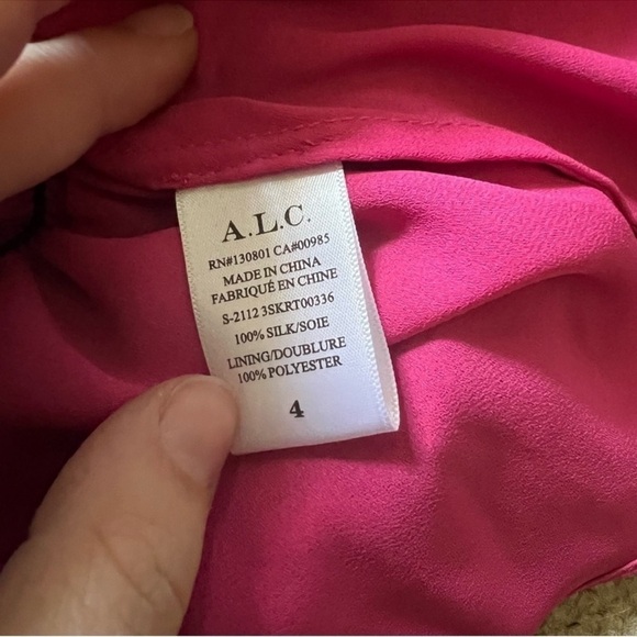 A.L.C. Kade Smocked Silk Mini Skirt Size: 4 - Picture 7 of 9